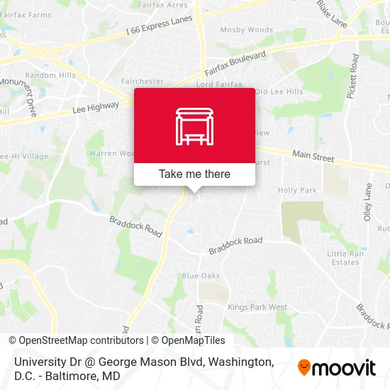 University Dr @ George Mason Blvd map