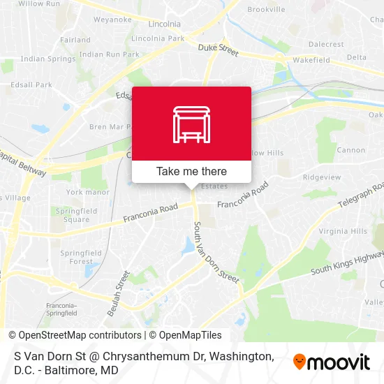 S Van Dorn St @ Chrysanthemum Dr map