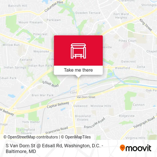 S Van Dorn St @ Edsall Rd map