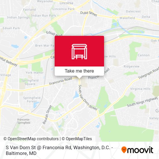 S Van Dorn St @ Franconia Rd map