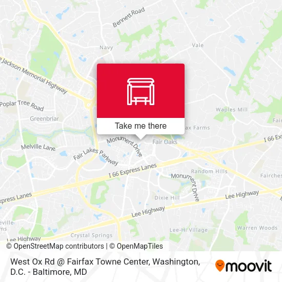 West Ox Rd @ Fairfax Towne Center map