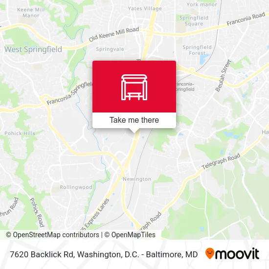 7620 Backlick Rd map