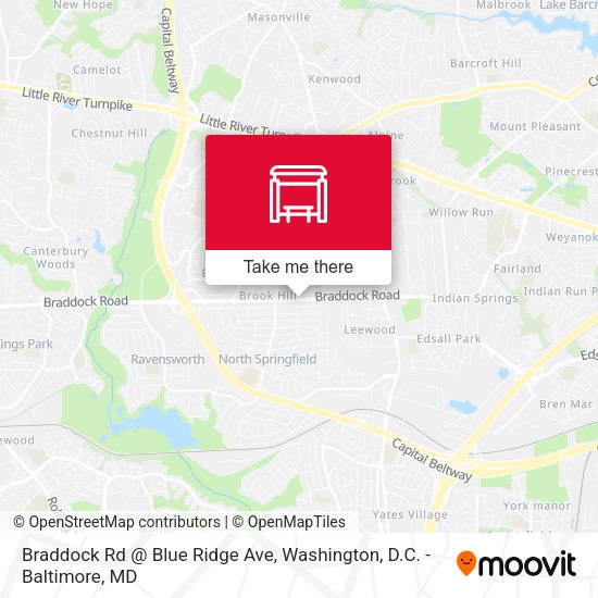 Braddock Rd @ Blue Ridge Ave map