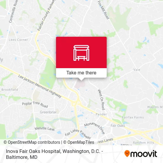 Inova Fair Oaks Hospital map
