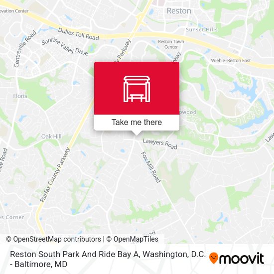 Reston South Park And Ride Bay A map