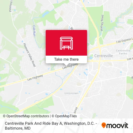 Mapa de Centreville Park And Ride Bay A
