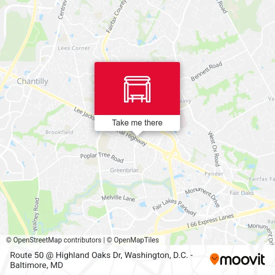 Mapa de Route 50 @ Highland Oaks Dr