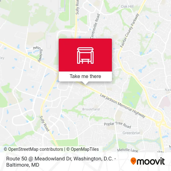 Route 50 @ Meadowland Dr map