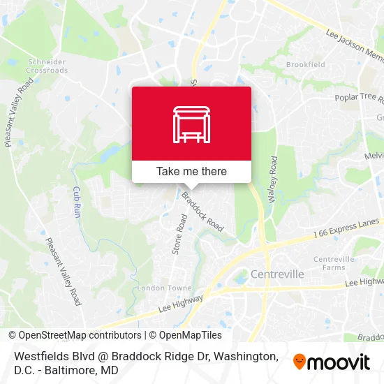 Westfields Blvd @ Braddock Ridge Dr map