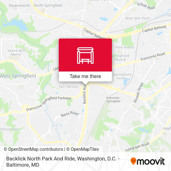 Backlick North Park And Ride map