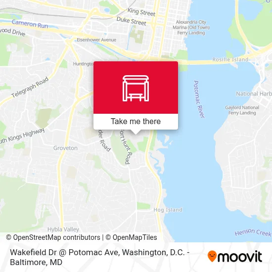 Wakefield Dr @ Potomac Ave map