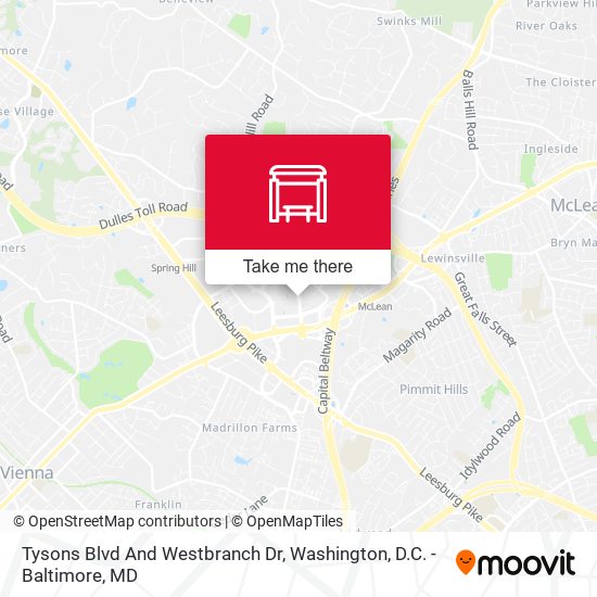 Tysons Blvd And Westbranch Dr map