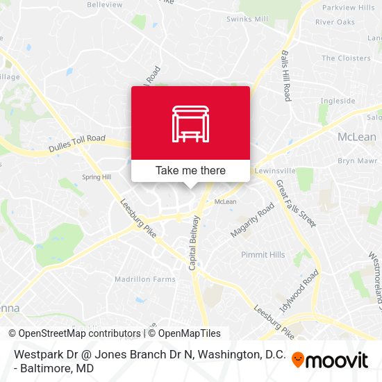 Westpark Dr @ Jones Branch Dr N map