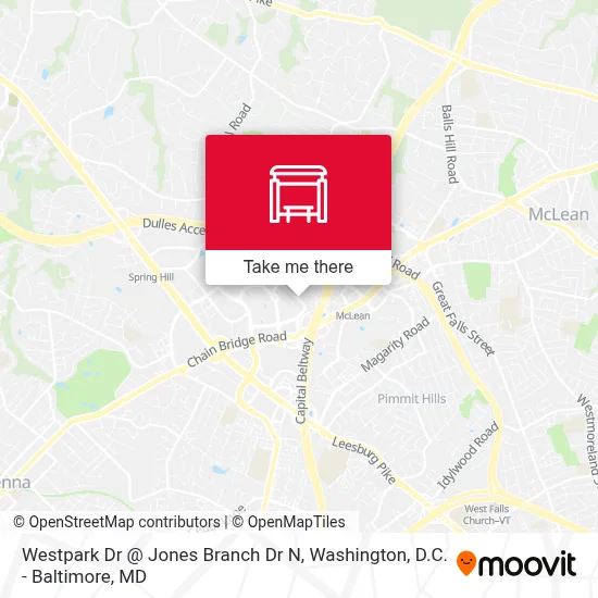 Westpark Dr @ Jones Branch Dr N map
