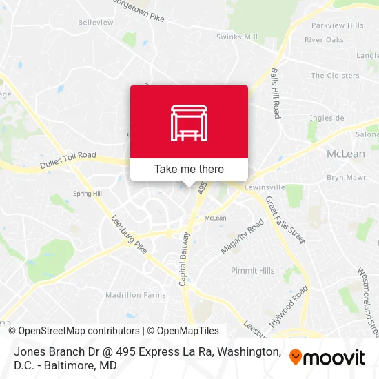 Jones Branch Dr @ 495 Express La Ra map