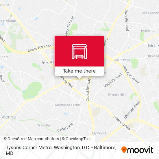 Mapa de Tysons Corner Metro