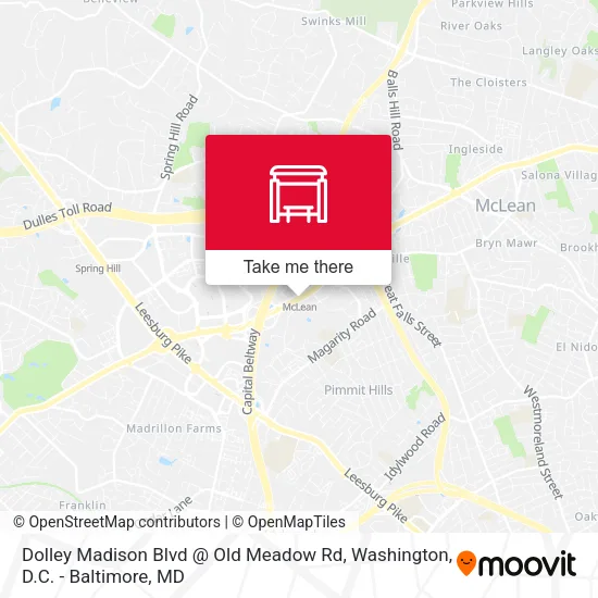 Mapa de Dolley Madison Blvd @ Old Meadow Rd