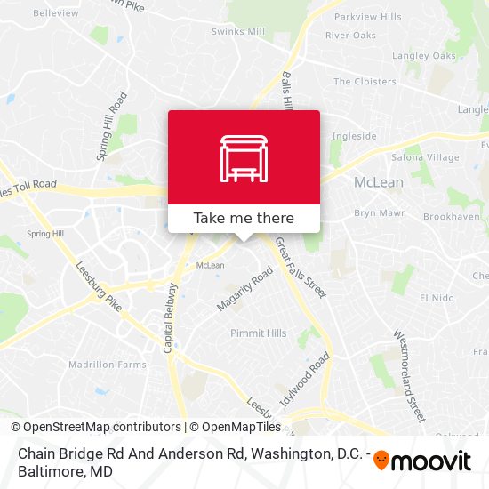 Chain Bridge Rd And Anderson Rd map