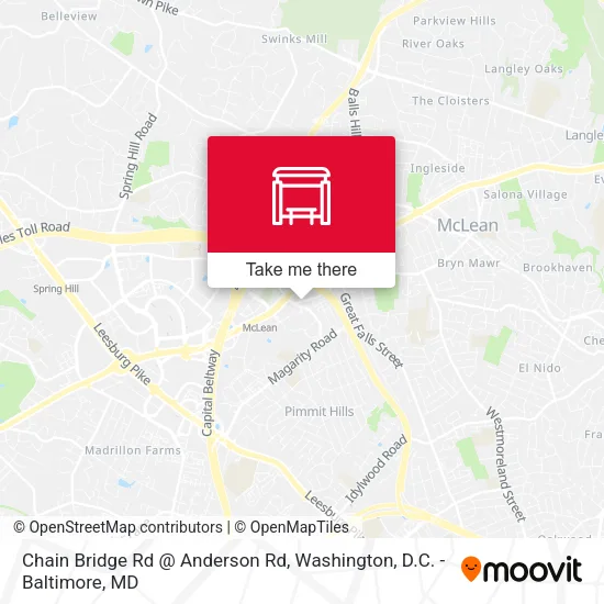 Mapa de Chain Bridge Rd @ Anderson Rd