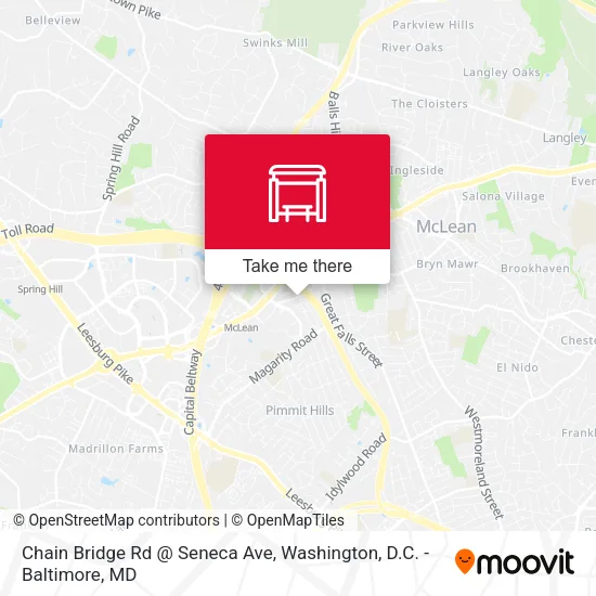 Mapa de Chain Bridge Rd @ Seneca Ave