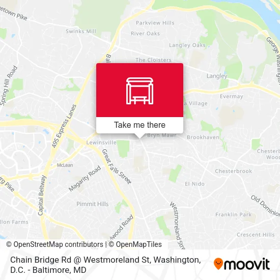 Chain Bridge Rd @ Westmoreland St map