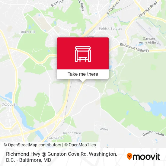 Richmond Hwy @ Gunston Cove Rd map