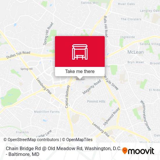 Chain Bridge Rd @ Old Meadow Rd map