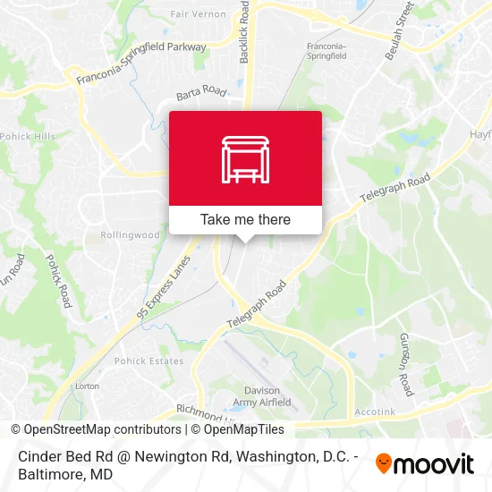Mapa de Cinder Bed Rd @ Newington Rd