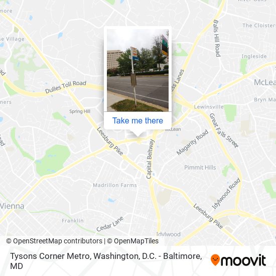 Mapa de Tysons Corner Metro Bay B