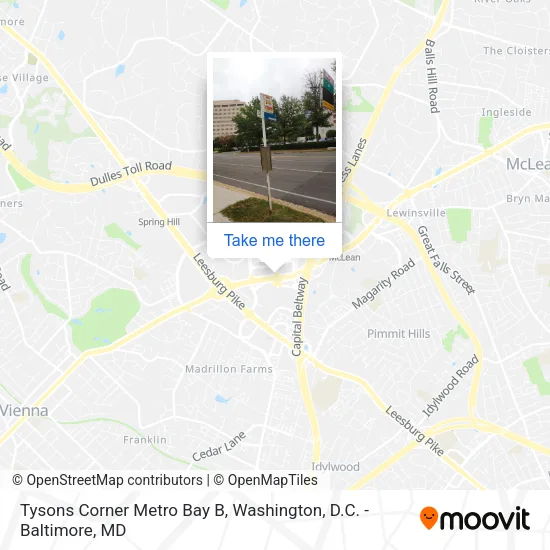 Tysons Corner Metro Bay B map