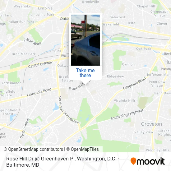 Rose Hill Dr @ Greenhaven Pl map