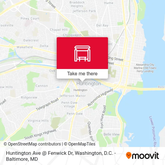 Mapa de Huntington Ave @ Fenwick Dr