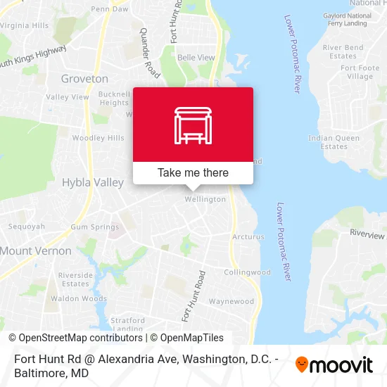 Fort Hunt Rd @ Alexandria Ave map