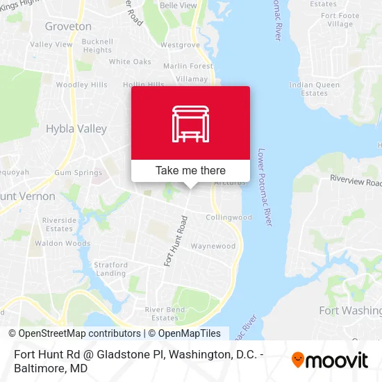 Fort Hunt Rd @ Gladstone Pl map