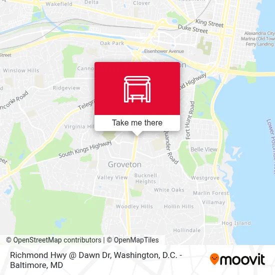 Richmond Hwy @ Dawn Dr map