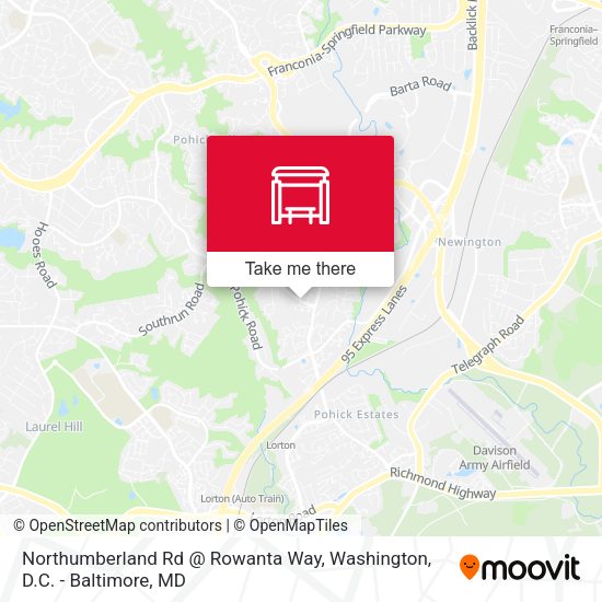 Northumberland Rd @ Rowanta Way map