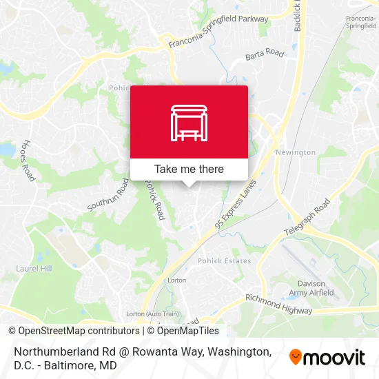 Northumberland Rd @ Rowanta Way map