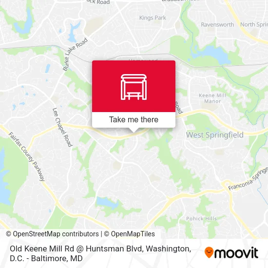 Mapa de Old Keene Mill Rd @ Huntsman Blvd