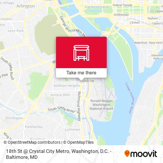 Mapa de 18th St @ Crystal City Metro