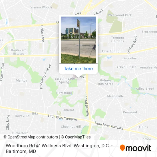 Woodburn Rd @ Wellness Blvd map