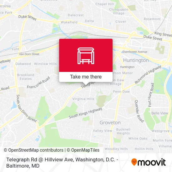 Telegraph Rd @ Hillview Ave map