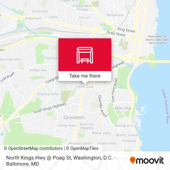 North Kings Hwy @ Poag St map