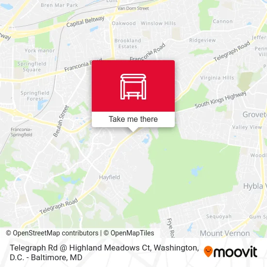 Telegraph Rd @ Highland Meadows Ct map