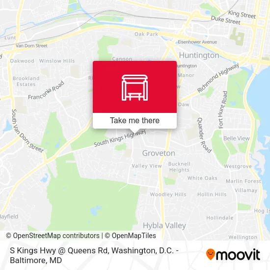 S Kings Hwy @ Queens Rd map