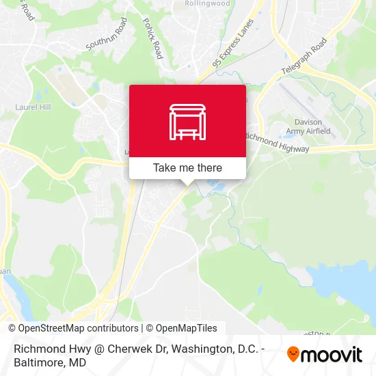 Richmond Hwy @ Cherwek Dr map