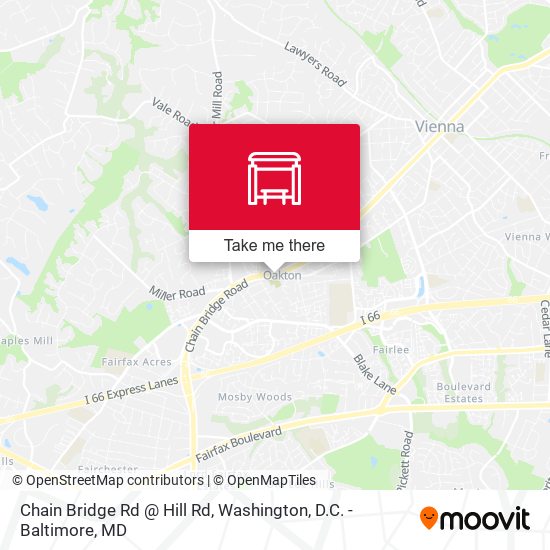 Mapa de Chain Bridge Rd @ Hill Rd