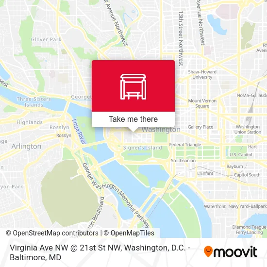 Mapa de Virginia Ave NW @ 21st St NW
