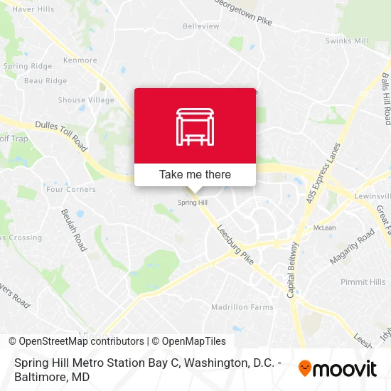 Mapa de Spring Hill Metro Station Bay C