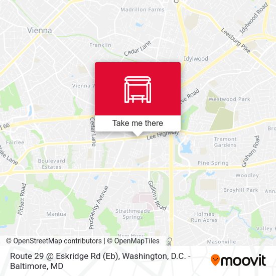 Route 29 @ Eskridge Rd (Eb) map