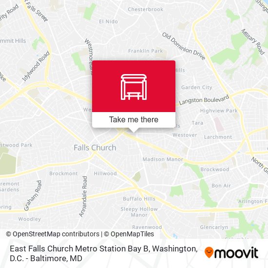 Mapa de East Falls Church Metro Station Bay B